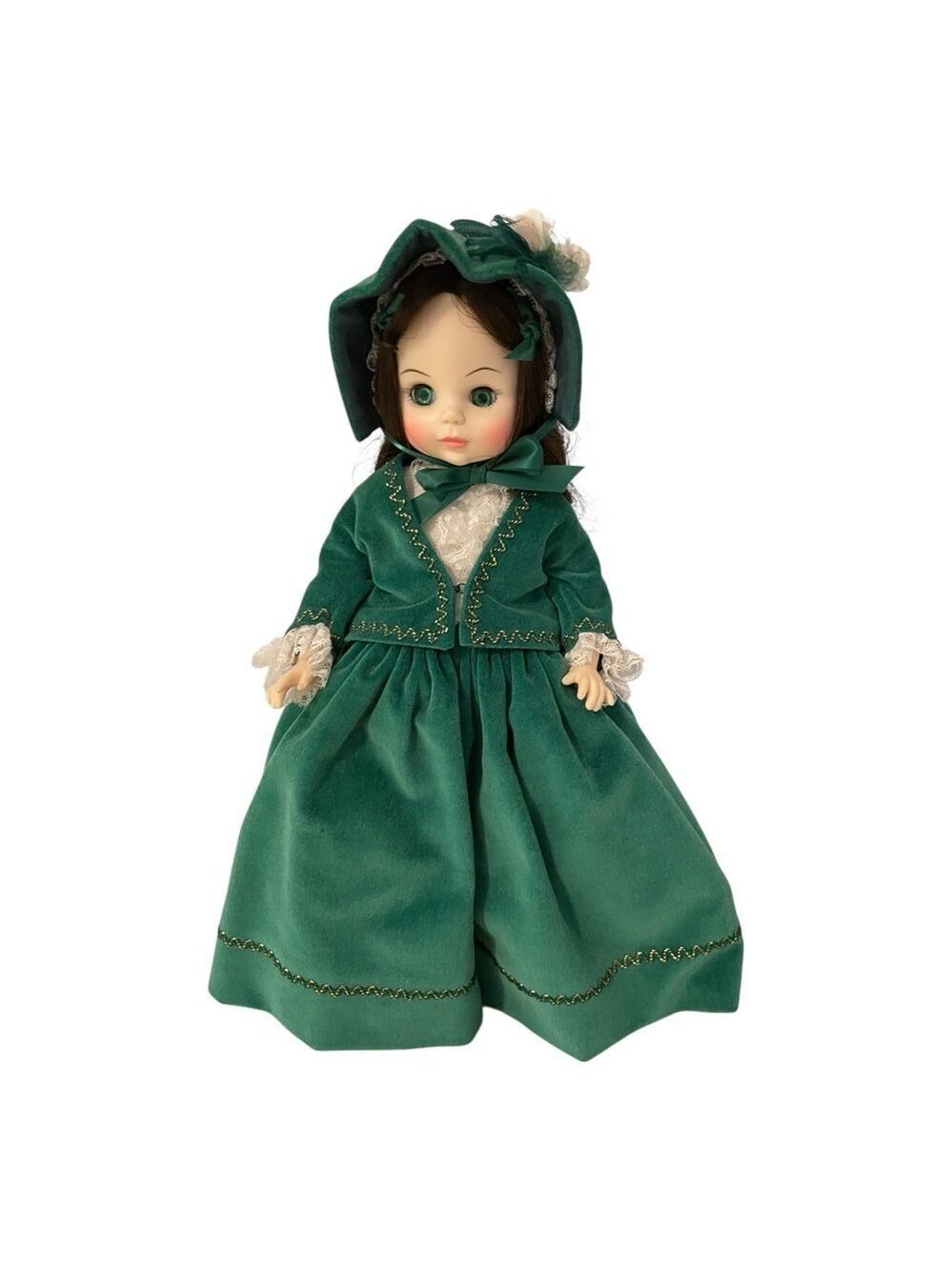 Madam Alexander Scarlett Doll Green Velvet Dress Hat Stand 14 Inch
